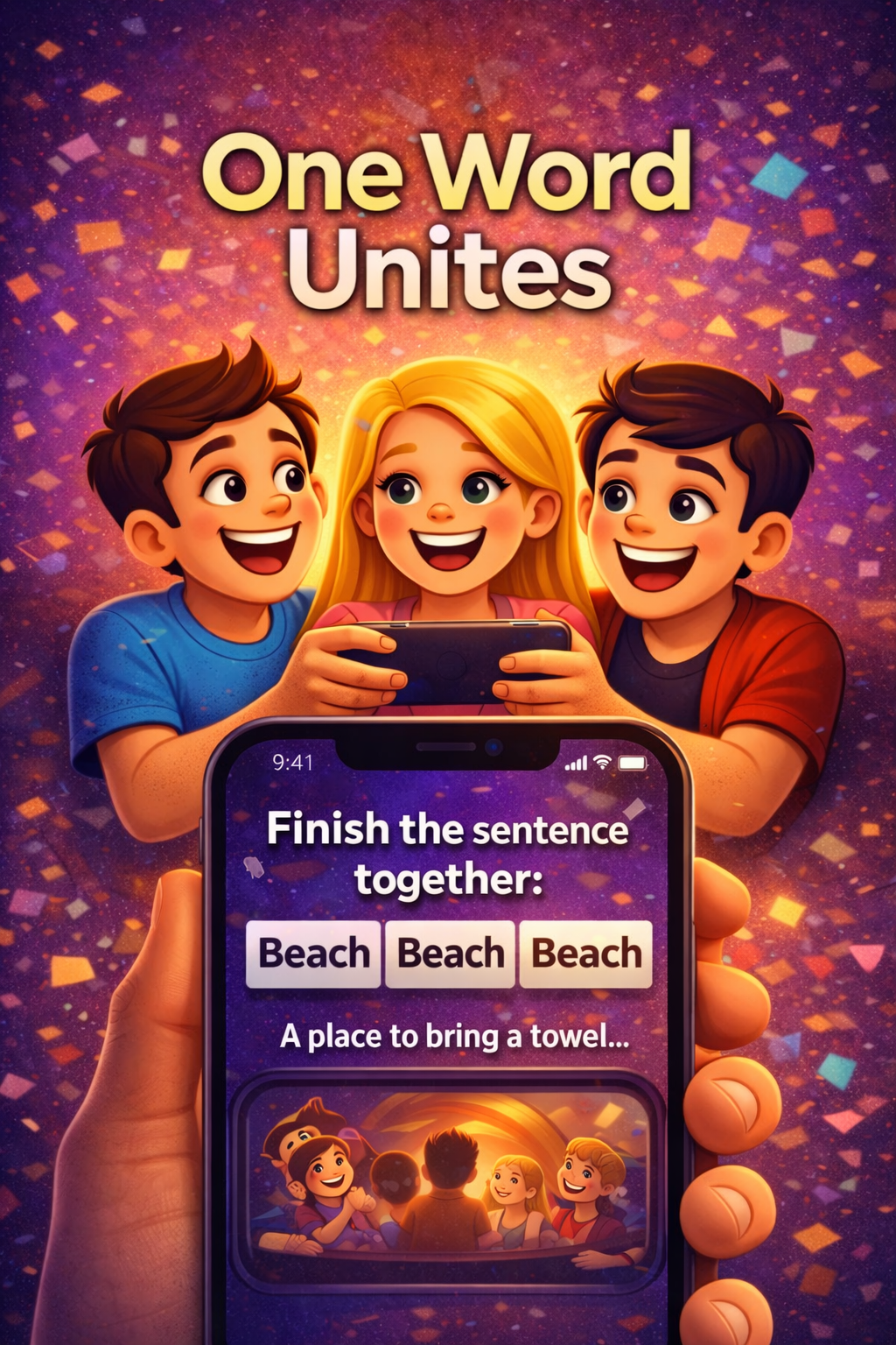 One Word Unites mini-game in WinkRoom